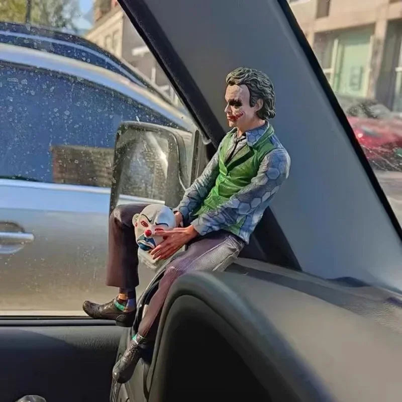 Roof Decoration Joker Heath Ledger Sitting Posture Figures Car Doll Tail And Roof Pendant Model Statue Collectable Toys