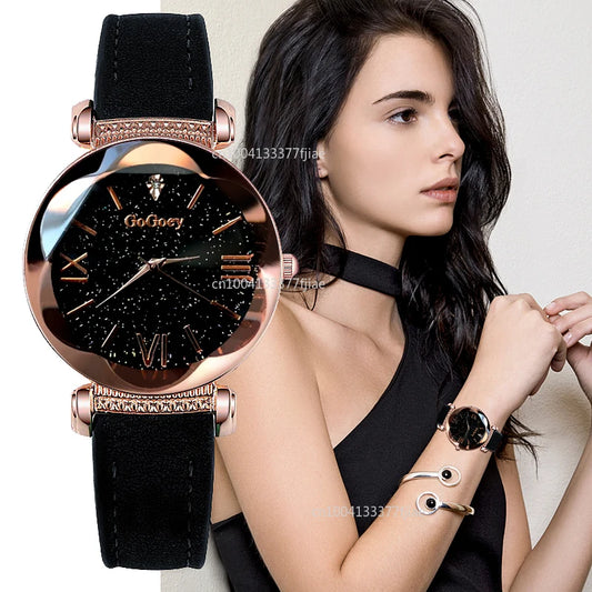 Women's Watches Gogoey Watch Women Ladies Starry Sky Wristwatch Quartz for Women Montre Femmesaati Reloj Mujer Horloges Vrouwen