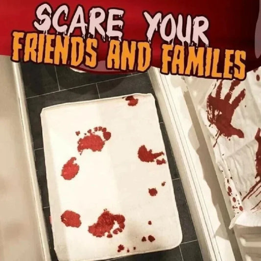 Halloween Bloody Bath Mat That Turns Red When Wet Halloween Blood Mat Footprints Disappear Like Magic Great Novelty Prank Gifts